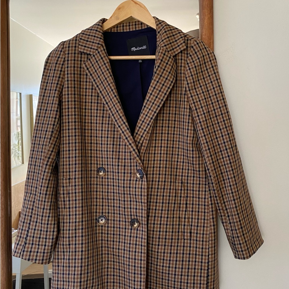 Madewell Women's Brown Plaid Blazer